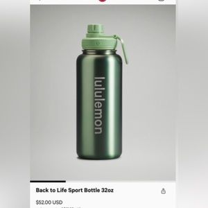 NWT lululemon mint moment 32oz back to life bottle